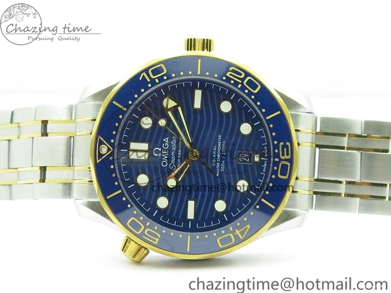 0201 2018 Seamaster Diver 300M SS YG VSF 1:1 Best Edition YG Bezel Blue Dial on SS YG Bracelet A Effortless 7897